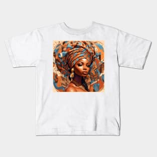 African Woman Graffiti Style design Kids T-Shirt